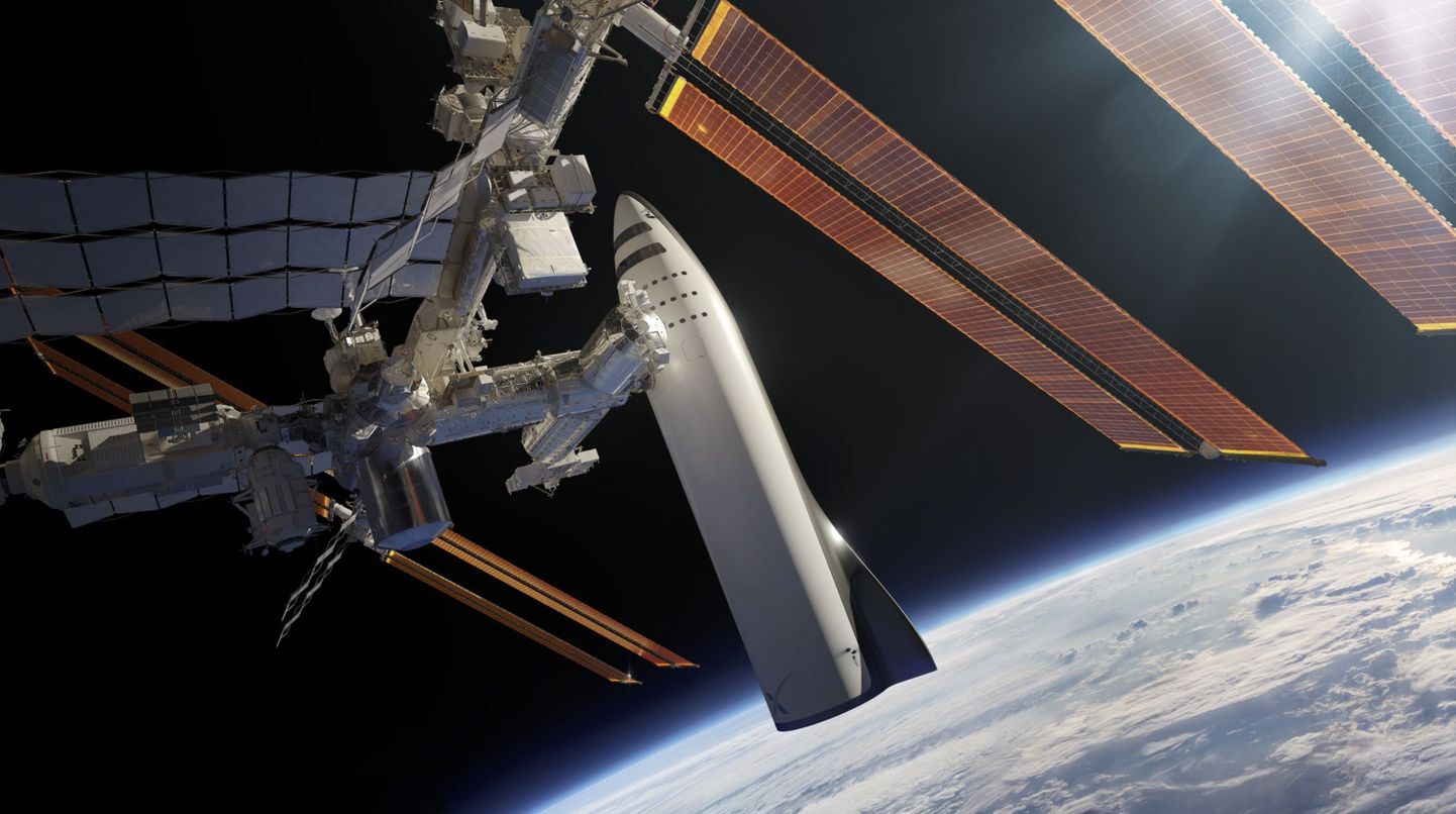 Ideekuvand BFR-ist rahvusvahelise kosmosejaama küljes.
