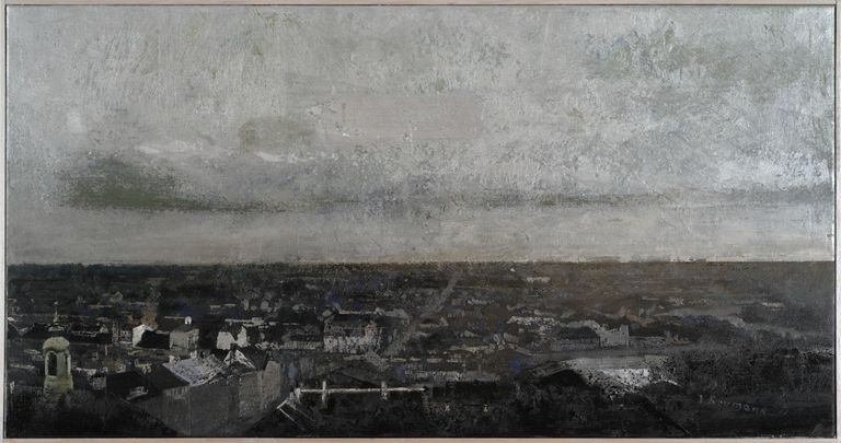 Imat Suumanni «Jurjev» (2023, õli lõuendil, 51 x 100 cm).