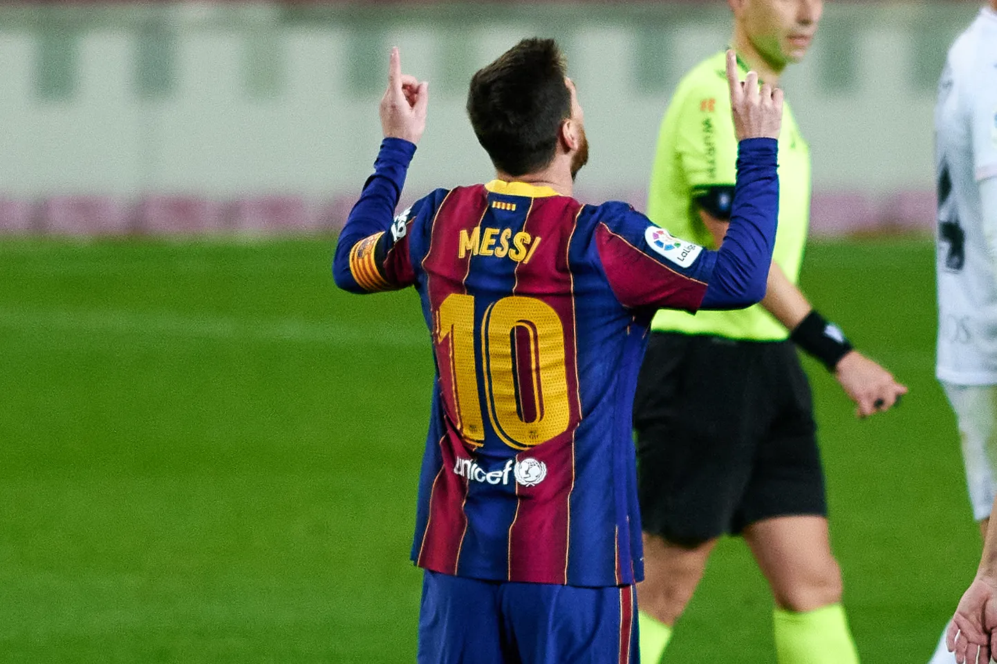 Lionel Messi tähistamas järjekordsed tabamust.