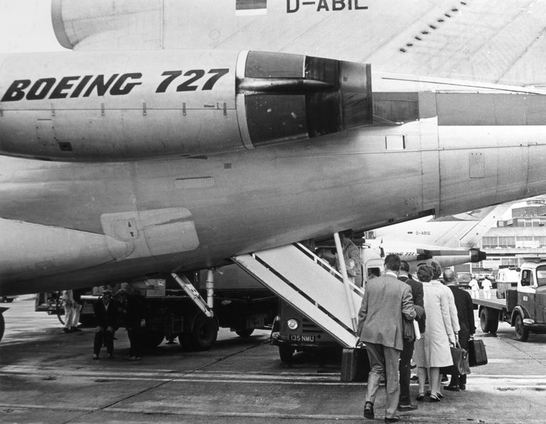 Boeing 727 Londoni Heathrow lennujaamas 1960. aastate lõpul