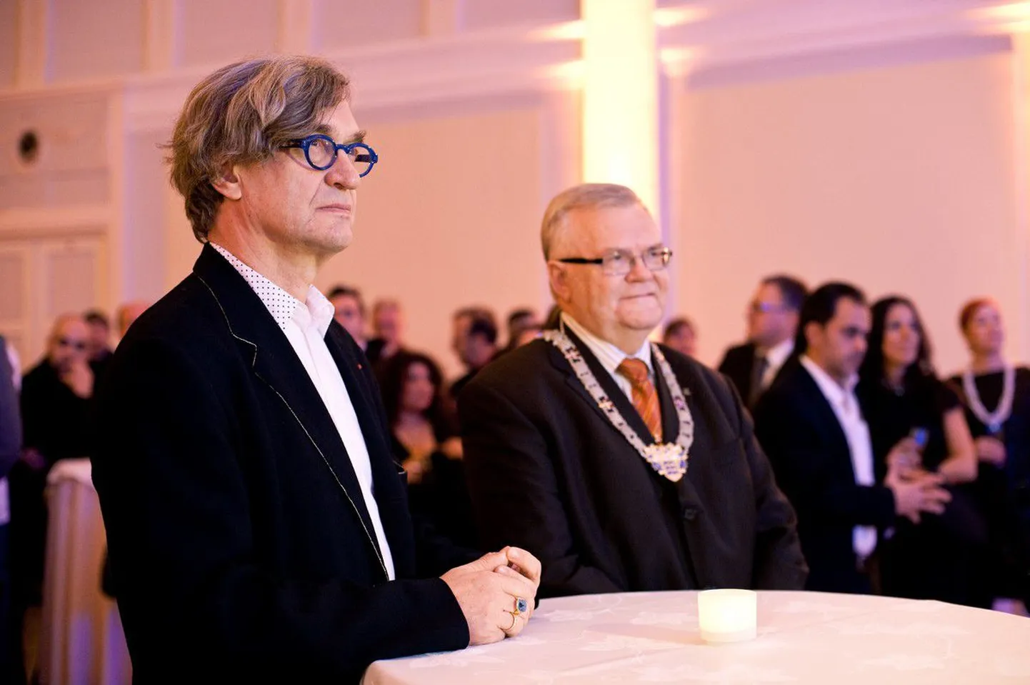 Filmiauhindade eelõhtu ja vastuvõtt Mustpeade majas: Wim Wenders ja Edgar Savisaar.