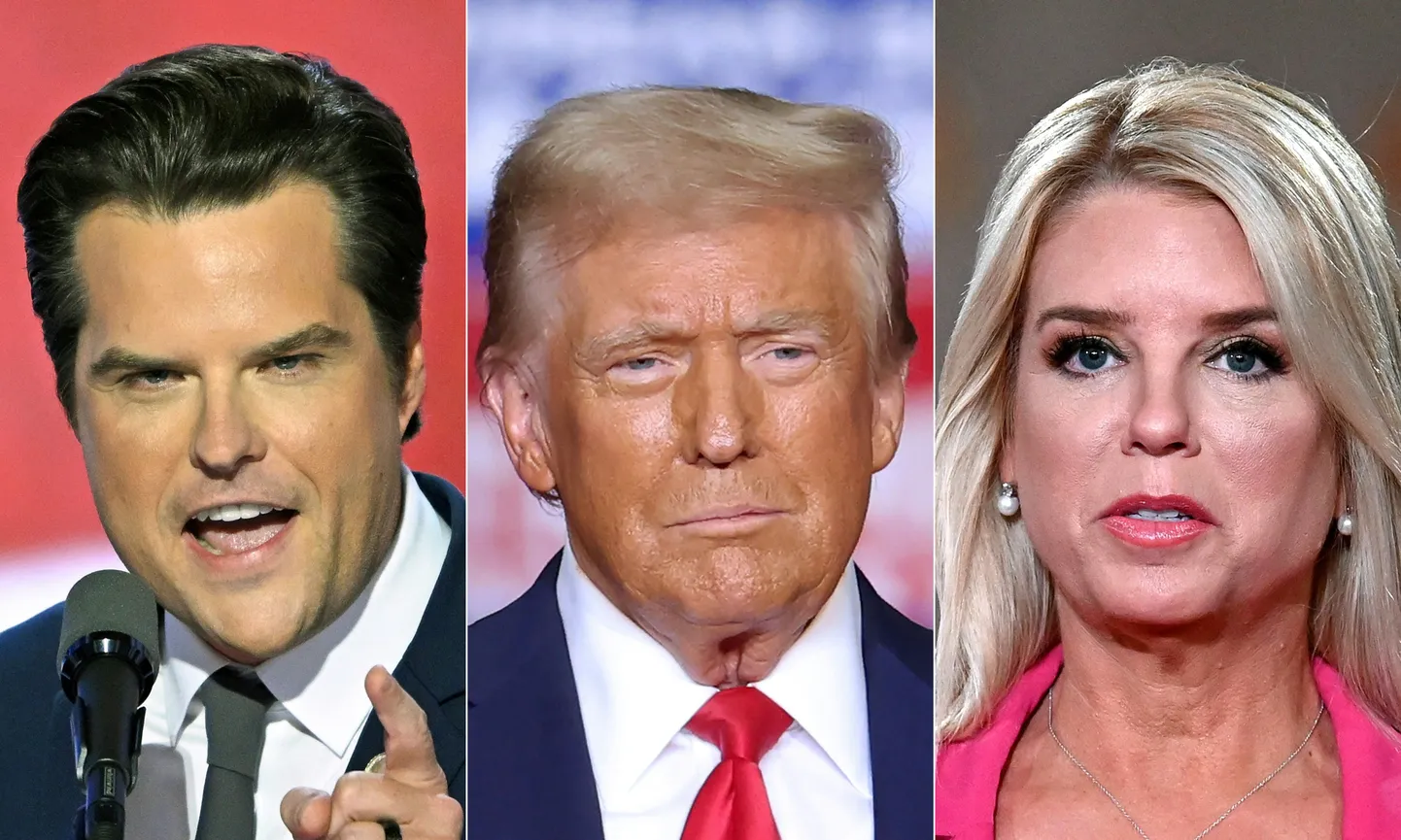 Matt Gaetz, Donald Trump ja Pam Bondi.