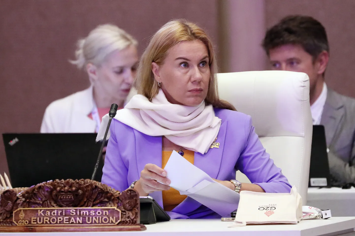 Еврокомиссар Кадри Симсон на встрече министров энергетики G20 в Индонезии.
