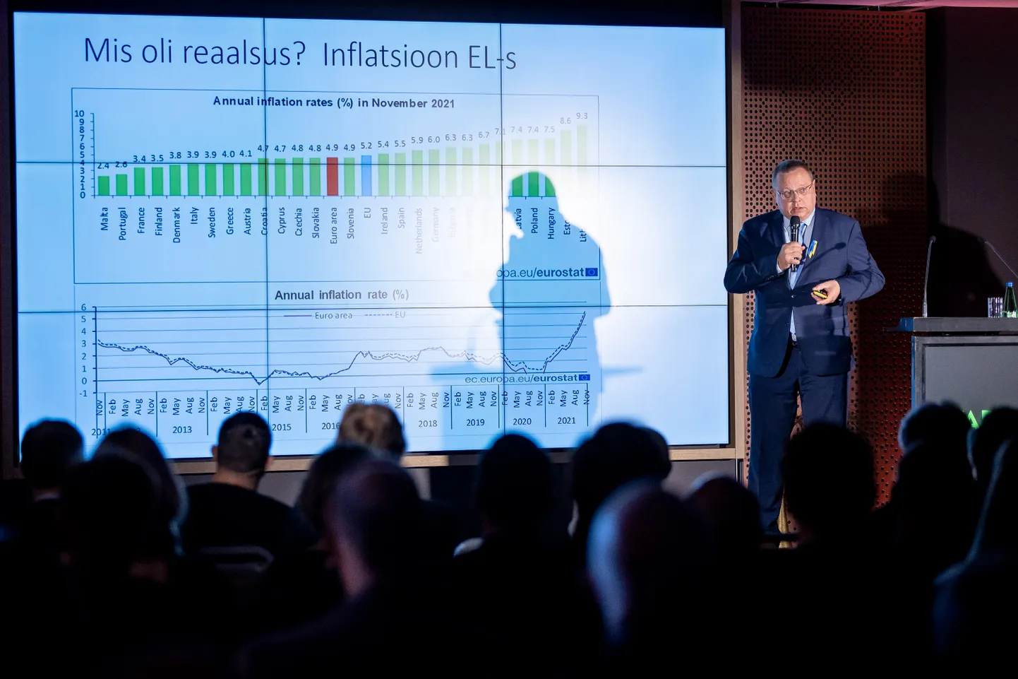 Raul Eamets Postimehe ja Tark advokaadibüroo majanduskonverentsil.