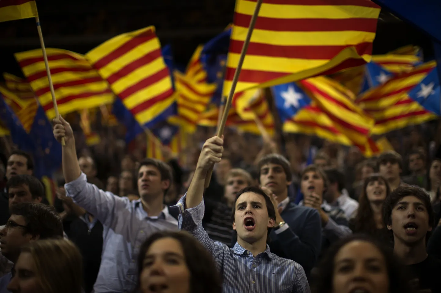 Kataloonia iseseisvuse toetajad.