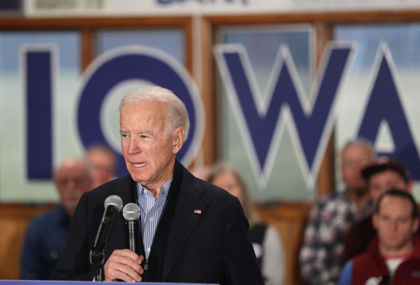 Demokraatide presidendikandidaadiks pürgiv USA endine asepresident Joe Biden laupäeval Iowa osariigis kampaaniaüritusel.
