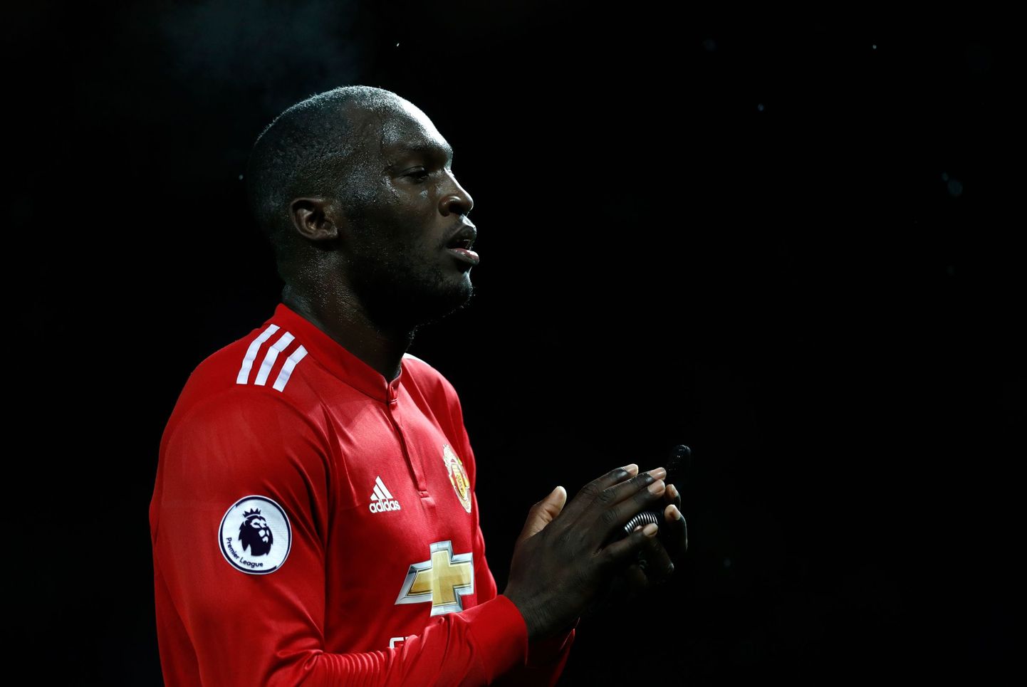 Manchester United's Romelu Lukaku reacts after the final whistle during the Premier League match at Old Trafford, Manchester.
