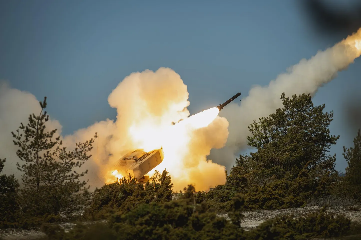 HIMARS missile system firing at the Siil 2022 exercise in Saaremaa.