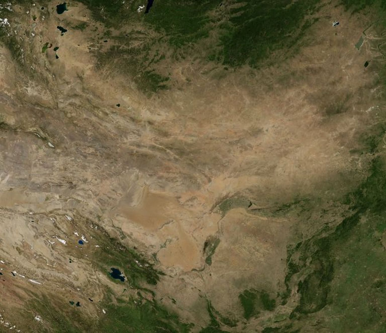 Космический снимок пустыни Гоби