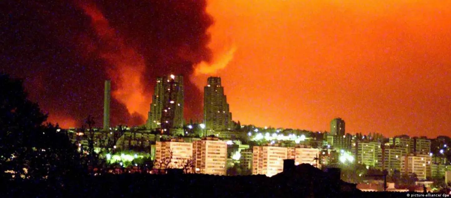 Белград после ракетных ударов НАТО, апрель 1999 года