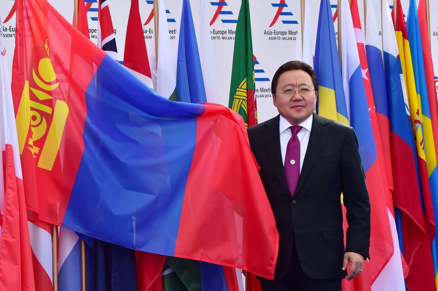 Mongoolia president Tsahhiagijn Elbegdordž 16. oktoobril 2014 Itaalias Milanos Aasia-Euroopa koostööfoorumi (ASEM) kohtumisel.