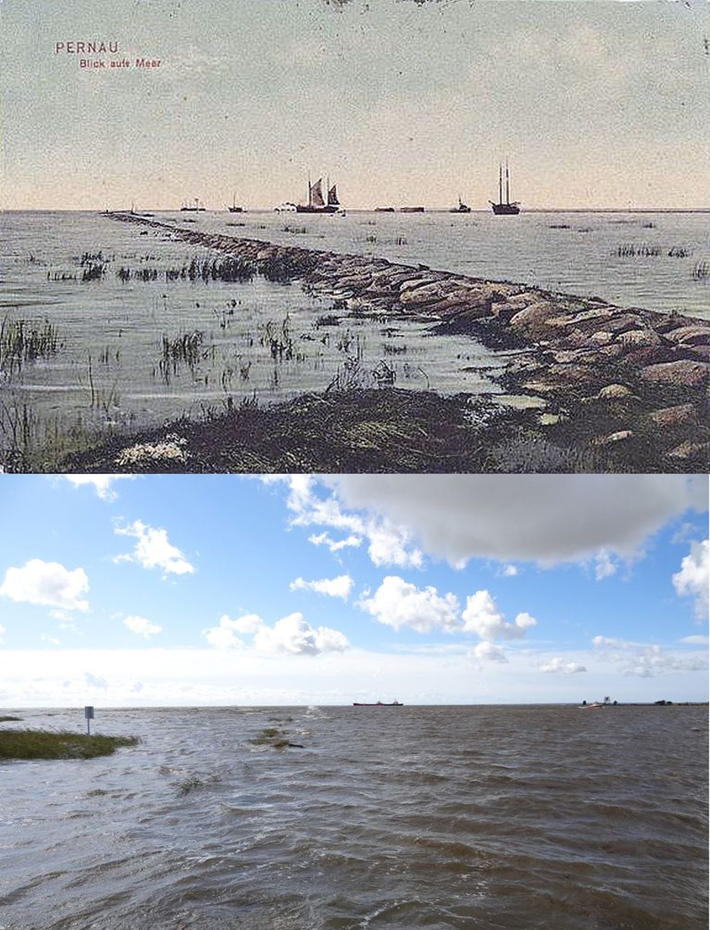 Pärnu muul aastal 1909 ja 8. september 2012.