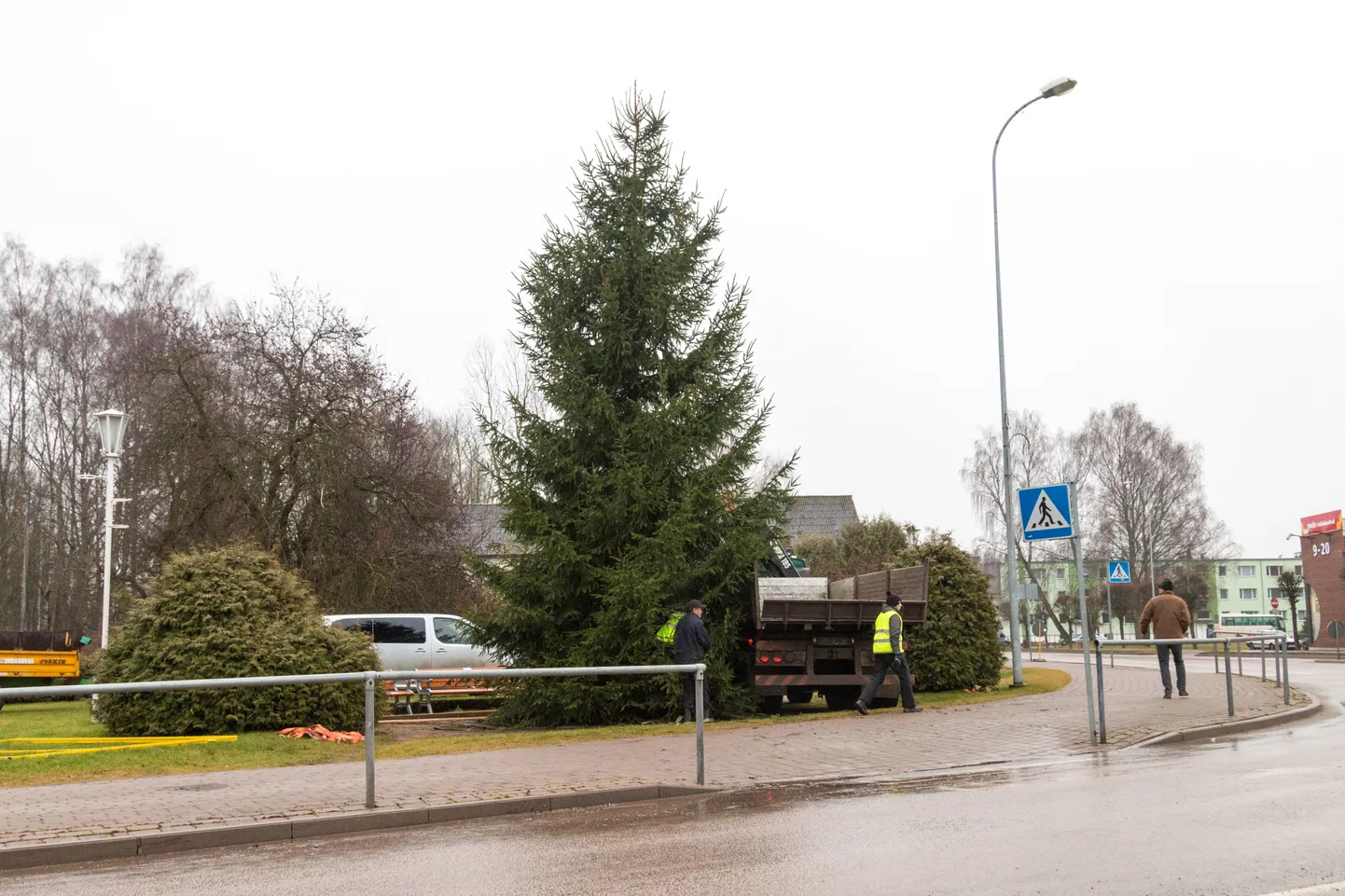 Tõrva linna jõulupuu on tavatus kohas