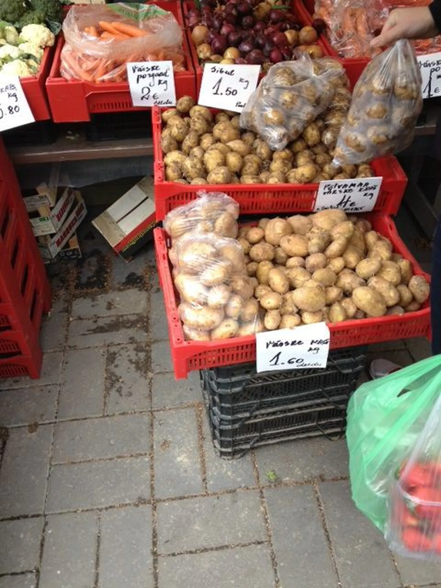 Цена на молодой картофель меняется каждый день.
