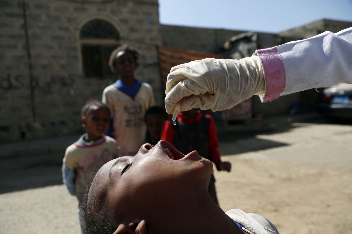 Vaktsineerimiskampaania poliomüeliidi vastu Jeemenis Sanaas 24. detsembril 2019. aastal.