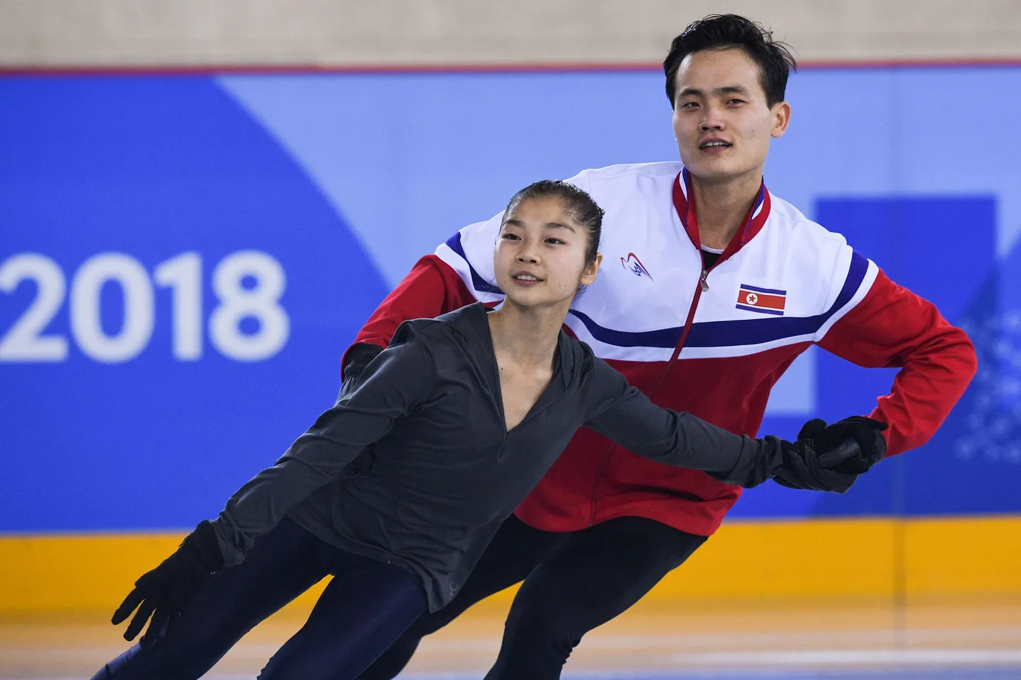Ryom Tae-Ok ja Kim Ju-Sik treeningul.