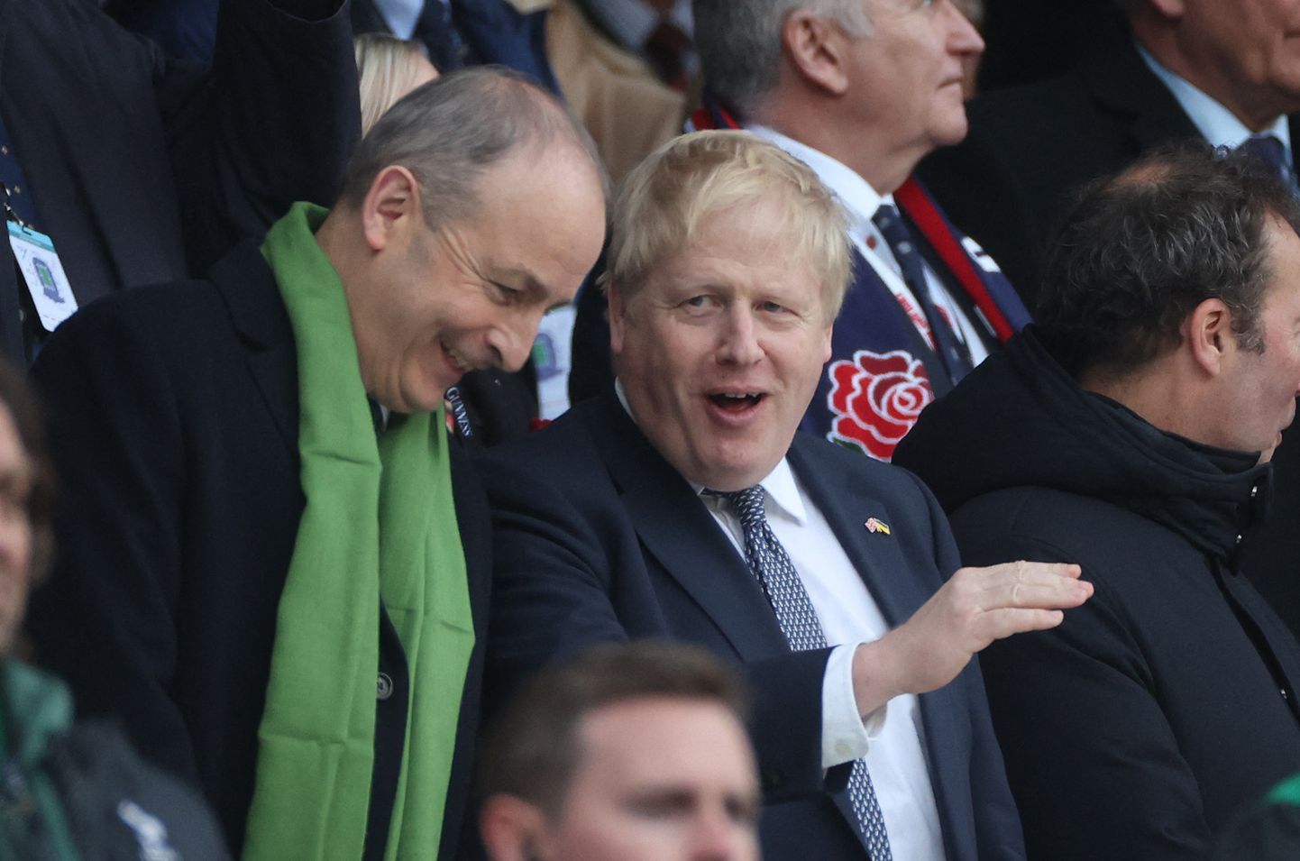 Briti peaminister Boris Johnson ja Iirimaa valitsusjuht Micheál Martin (vasakul).