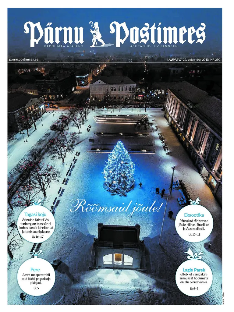 Pärnu Postimehe 22. detsembri numbri esikülg.