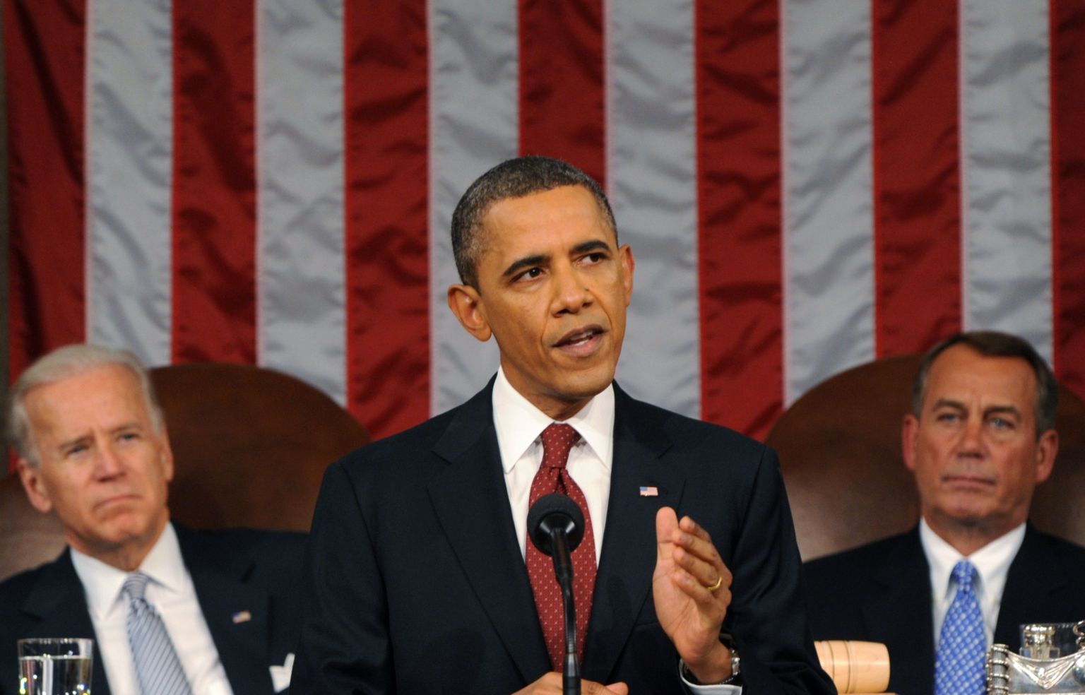 USA riigijuhid (vasakult): asepresident Joe Biden, president Barack Obama ja esindajatekoja spiiker John Boehner.