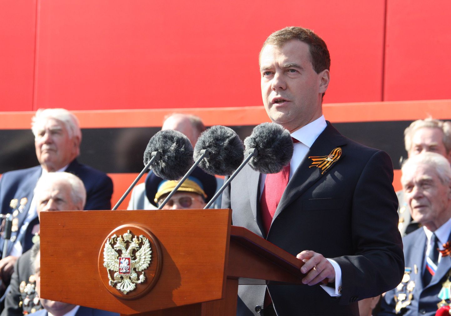 President Dmitri Medvedev täna Punasel väljakul
