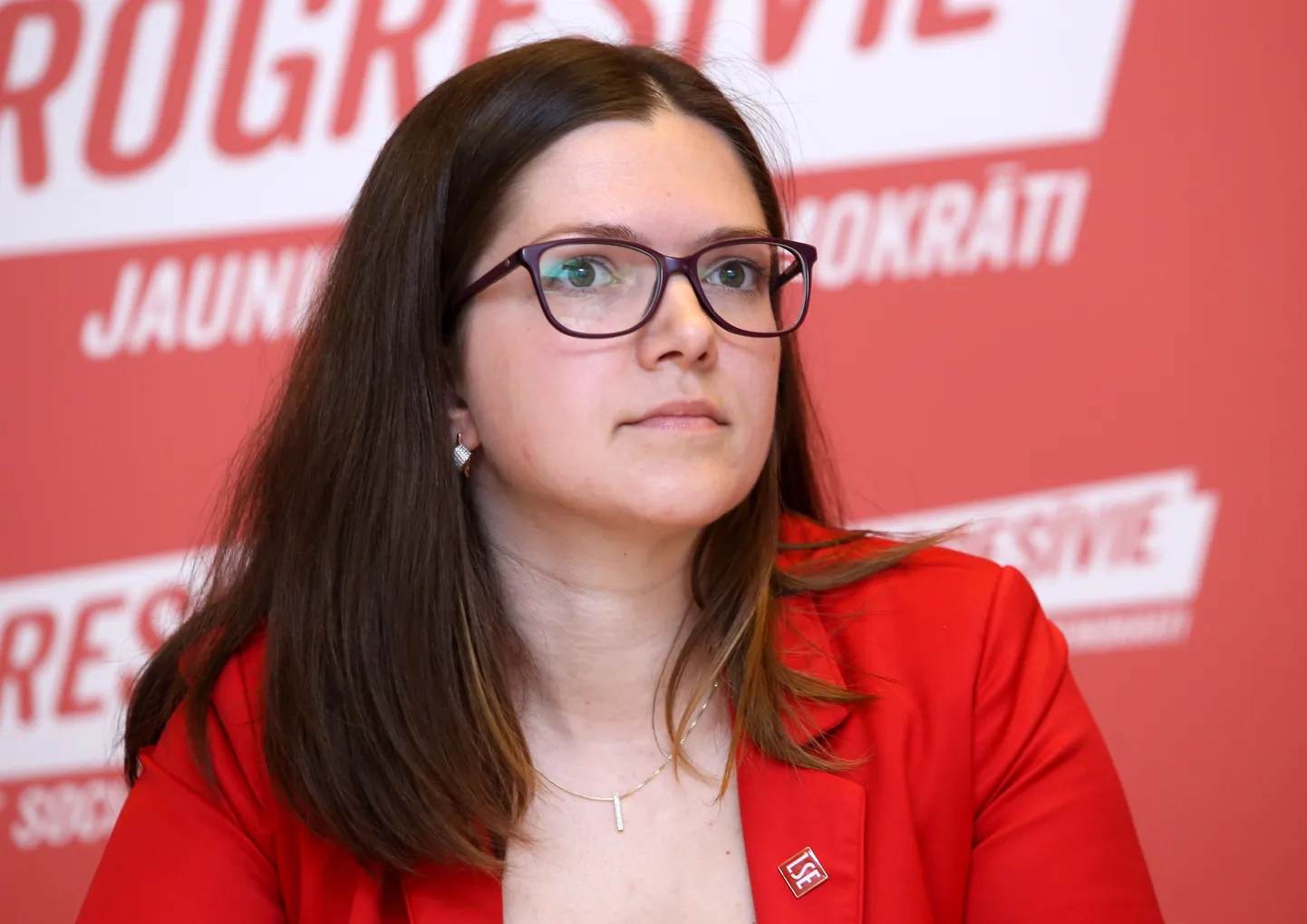 Politiskās partijas "Progresīvie" izglītības ministra amata kandidāte, "Iespējamās misijas" skolotāja Antoņina Ņenaševa piedalās preses pasākumā, kurā politiskā partija "Progresīvie" iepazīstina ar savu Ministru kabineta piedāvājumu, Ministru prezidenta amata kandidātu un priekšvēlēšanu 4000 zīmju programmu.