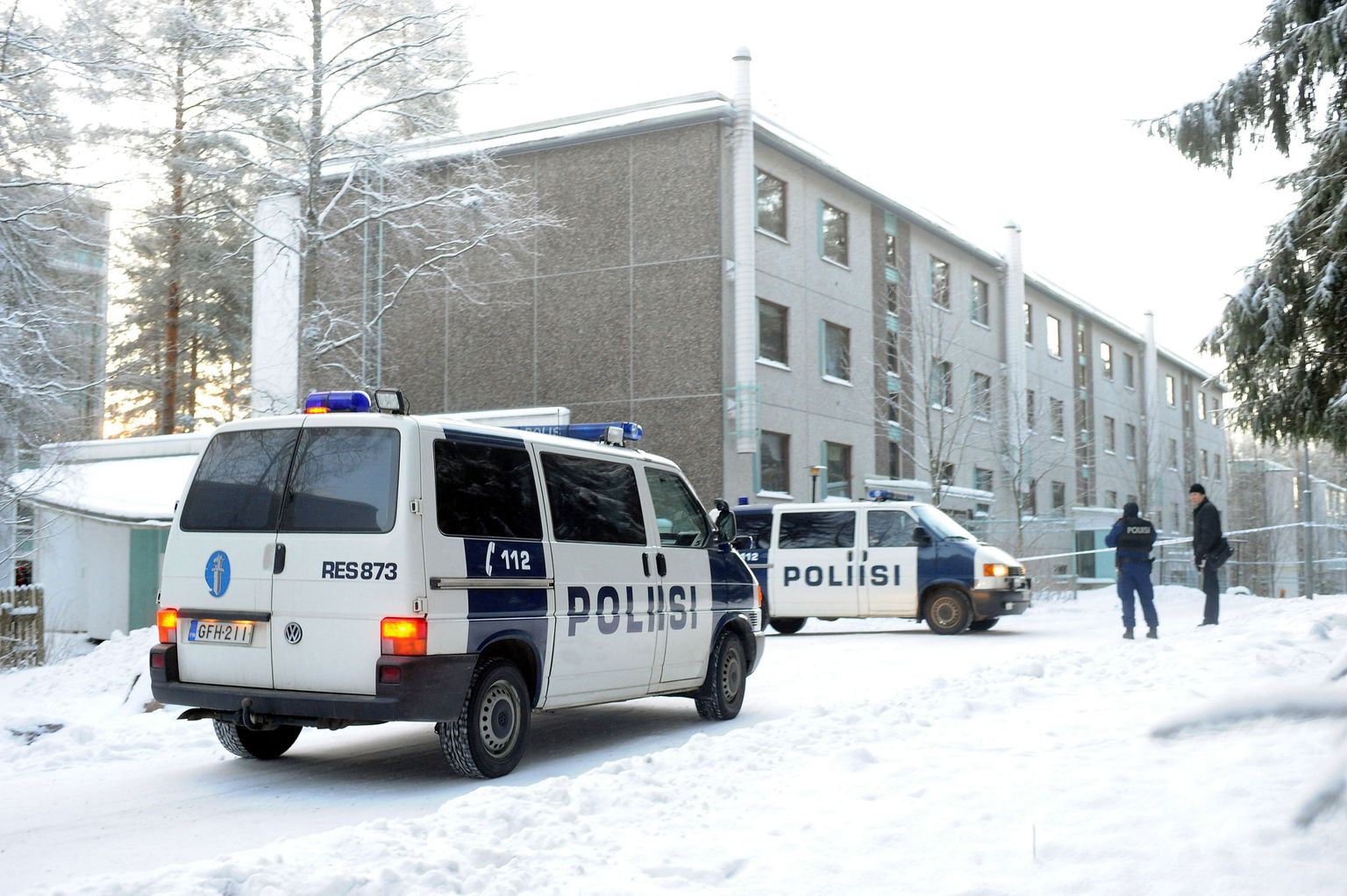 Kortermaja Jyväskyläs Pupuhuhta linnaosas, kus tulistamisintsidendis hukkus kolm meest.