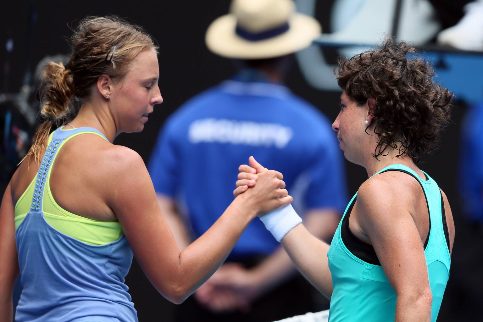 Anett Kontaveit (vasakul) ja Carla Suarez Navarro 2018. aastal.