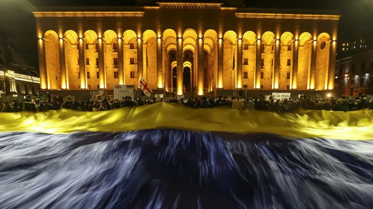 Акция в поддержку Украины в Тбилиси.