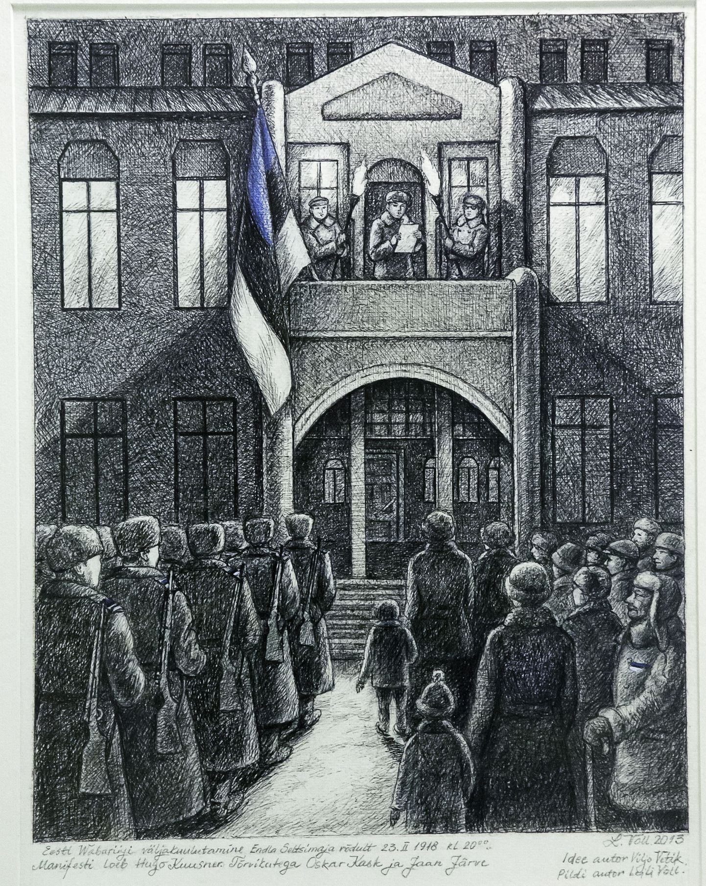 Pärnu staažikas kunstnik ja kunstiõpetaja Leili Voll avas linna raamatukogus näituse, kus on väljas ka maal 1918. aasta 23. veebruari õhtust, mil kuulutati Endla teatri rõdult välja Eesti Vabariik.