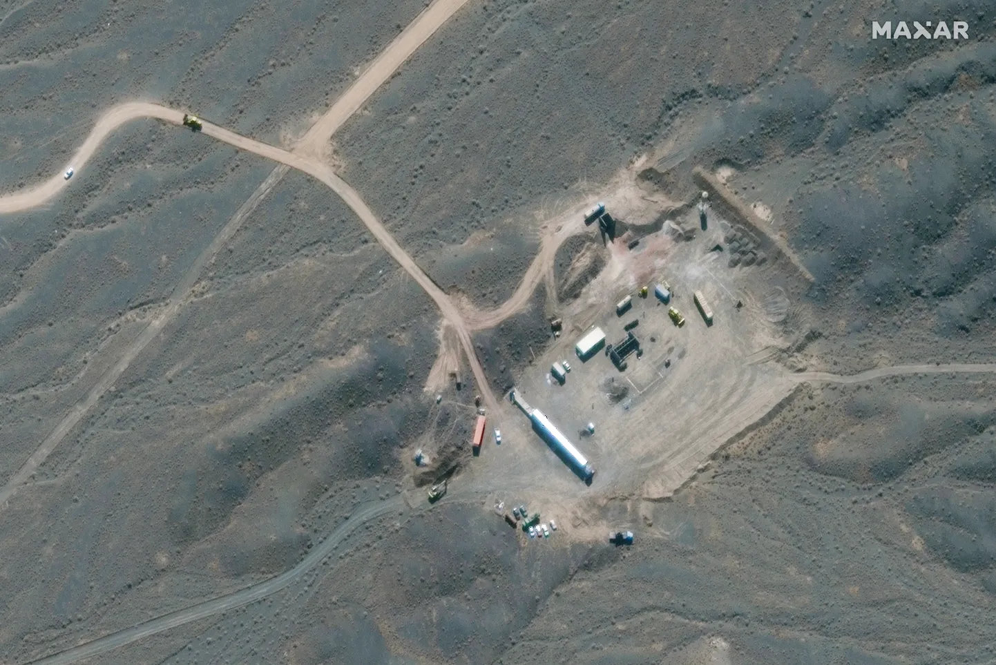Satelliitpilt Natanzi tuumakompleksist.