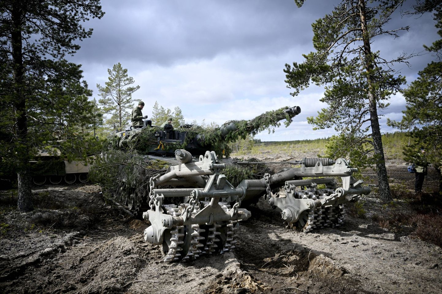 Soome kaitsejõudude tank riigi lääneosas Kankaanpääl.