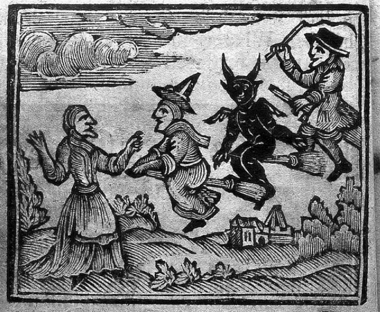 Exeteri nõid toidab oma lähedasi verega. 1579, puulõige.