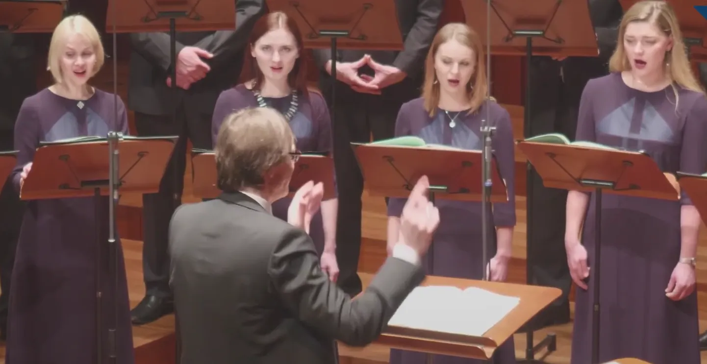 Eesti Filharmoonia Kammerkoori kontsert 2018. aastal Londonis Barbicani keskuses.