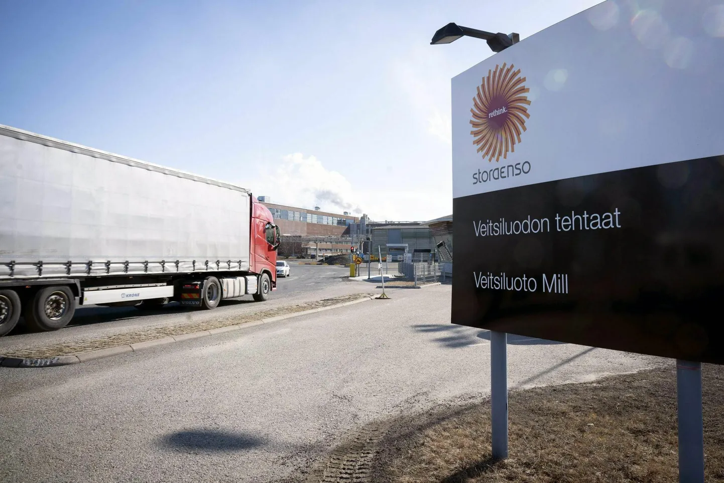 Stora Enso Veitsiluoto tselluloositehase värav.