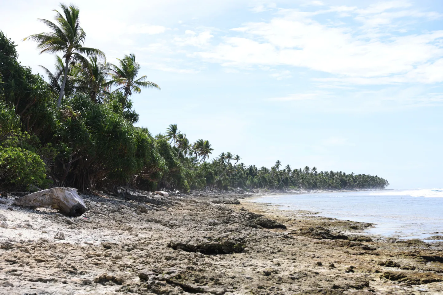 Tuvalu rahvarohkeima Funafuti atolli rannik. Foto on illustreeriv.