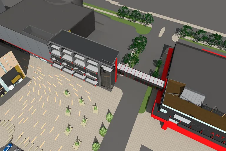 Ehitatav hoone tahetakse ühendada Port Artur 2ga kolmanda korruse kõrguselt üle Ringi tänava ulatuva galeriiga.