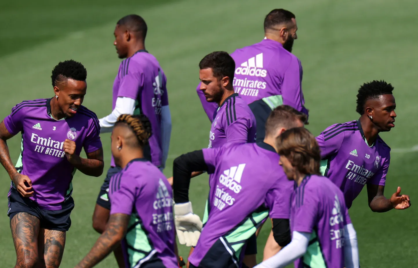 Real Madridi mängijad trennis.
