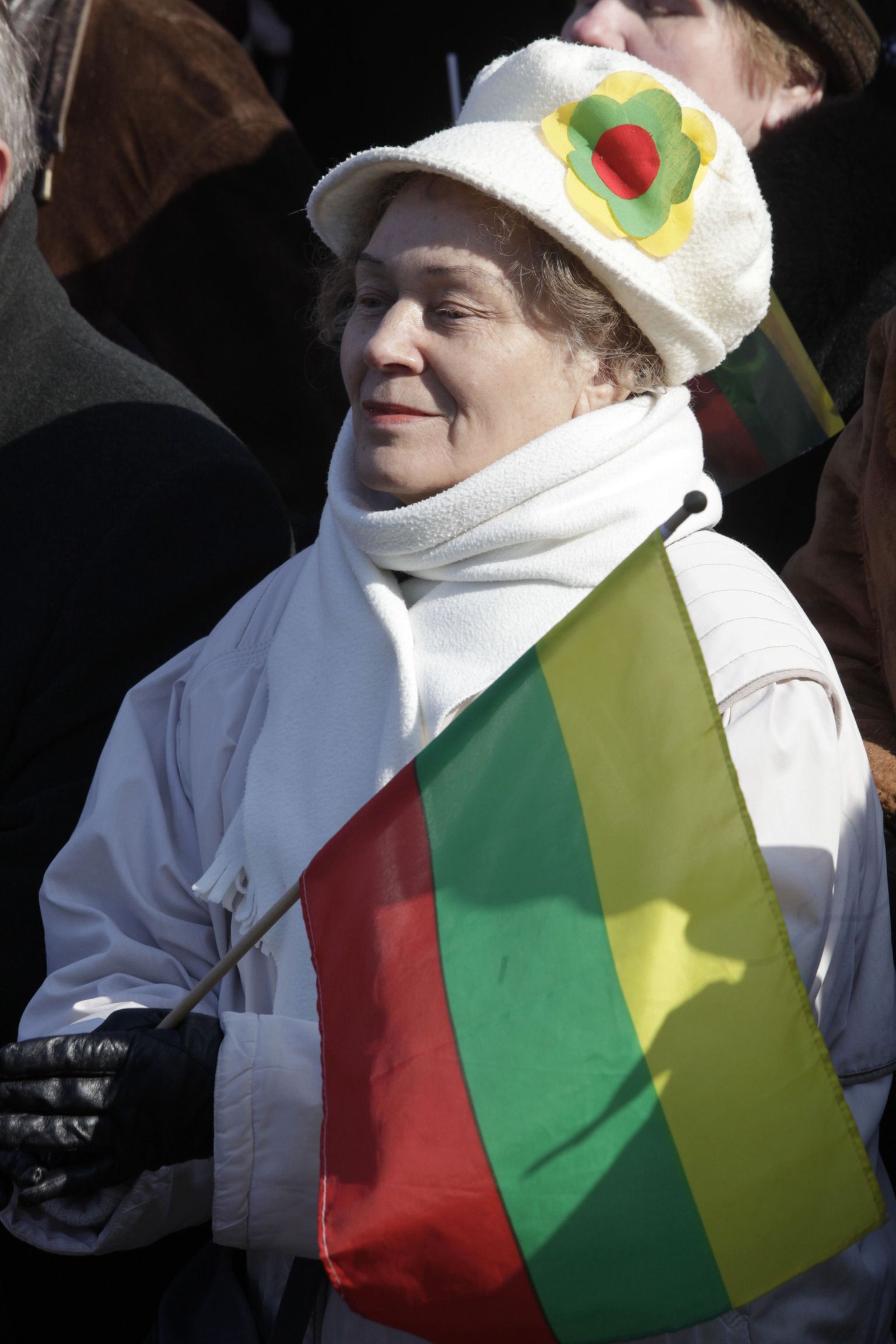 Naine Leedu lipuga