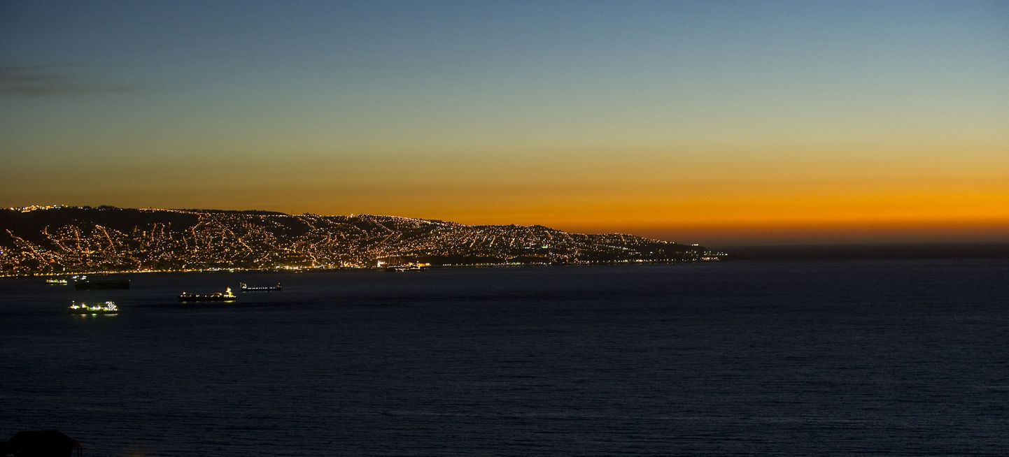 Vaade Valparaiso sadamale Tšiilis.