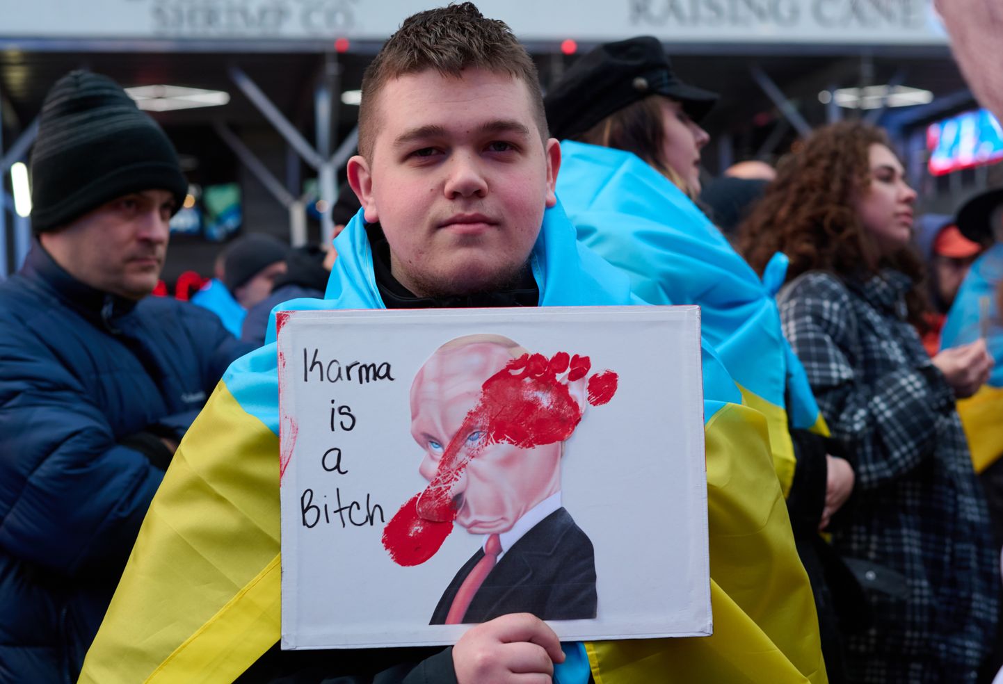 Ukraina meeleavaldaja New Yorgis.