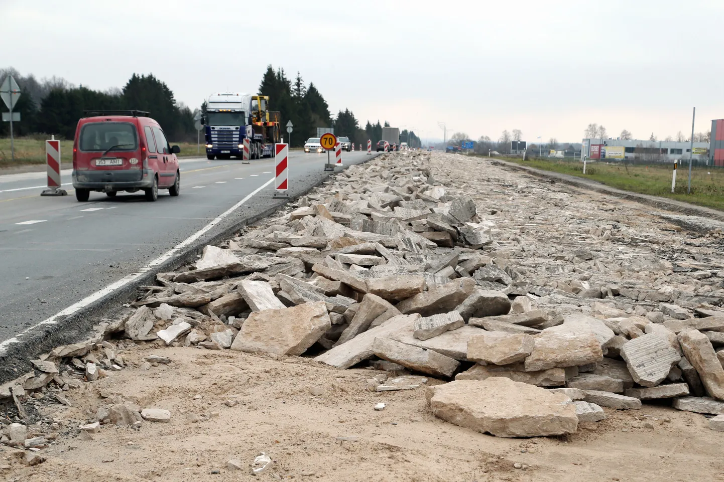 Võru maantee ümberehitus.
Pildil ülesvõetud teekate.