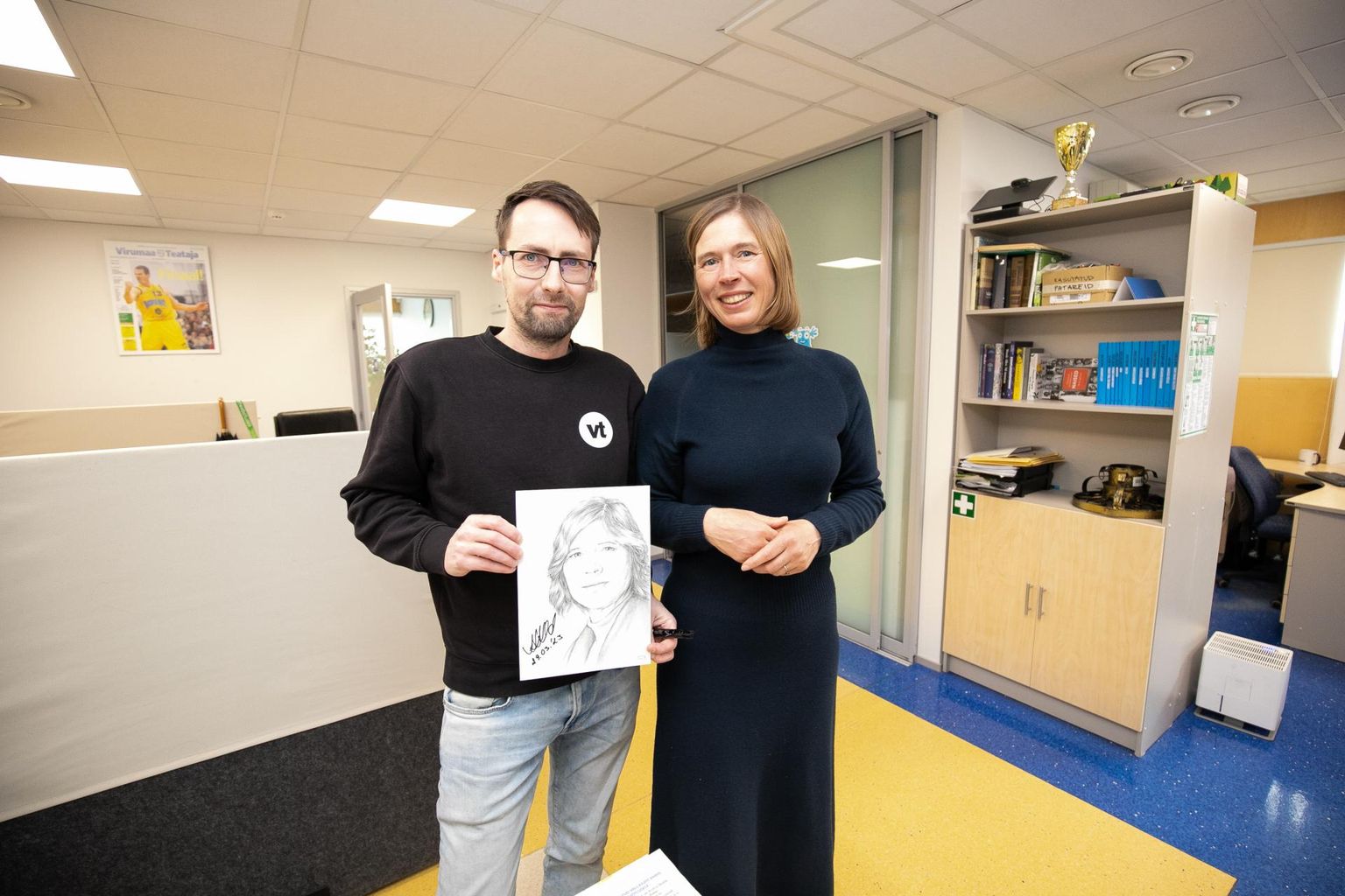 Toomas Erapart joonistas Kersti Kaljulaidi portree.