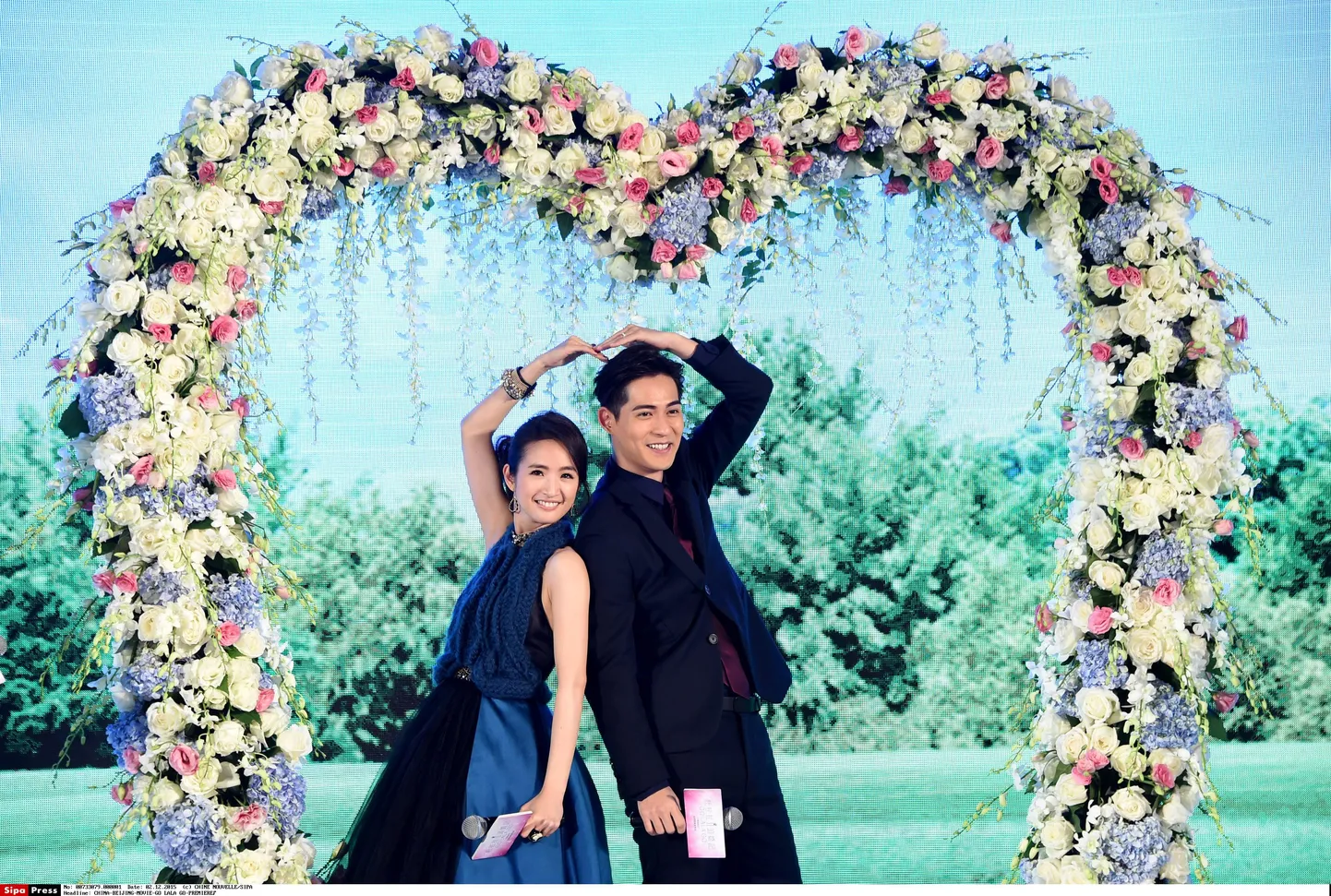 Näitlejad Ariel Lin (vasakul) ja Vic Chou filmi Go Lala Go 4. detsembril toimunud esientendusel Pekingis.