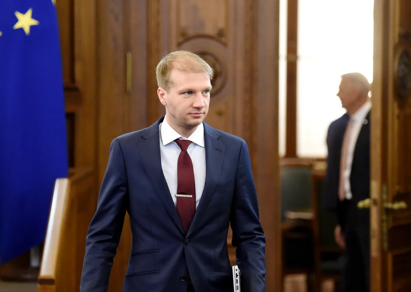 Saeimas deputāts Kaspars Melnis Saeimas sēdes laikā.