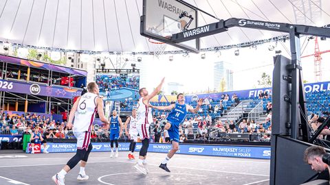 Latvijas vīriešu 3x3 basketbola izlase sasniedz Pasaules kausa pusfinālu