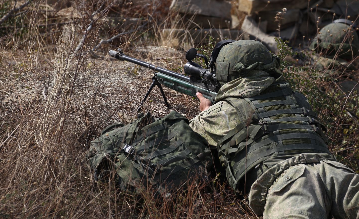 Vene sõdur õppustel.Foto on illustratiivne.