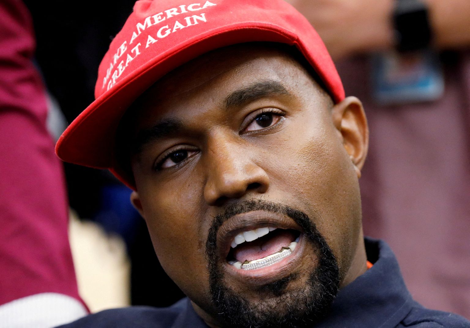 Kanye West 2018. aastal Valges Majas Donald Trumpiga kohtudes.
