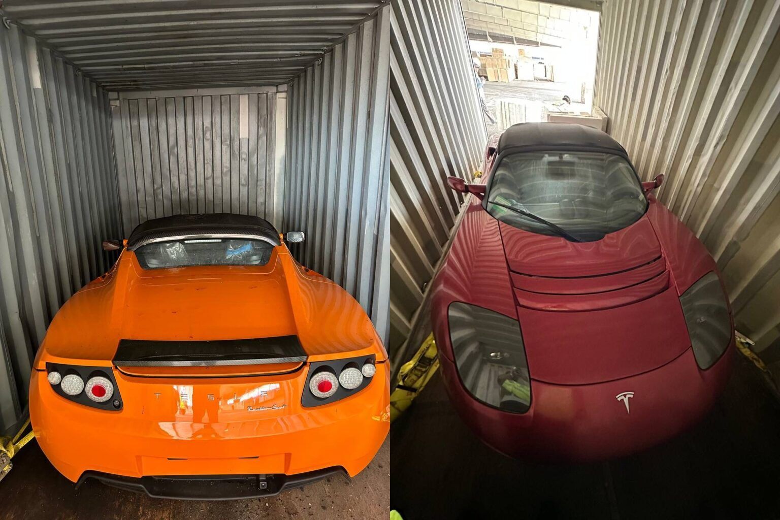В Китае нашли три редких автомобиля Tesla в контейнерах