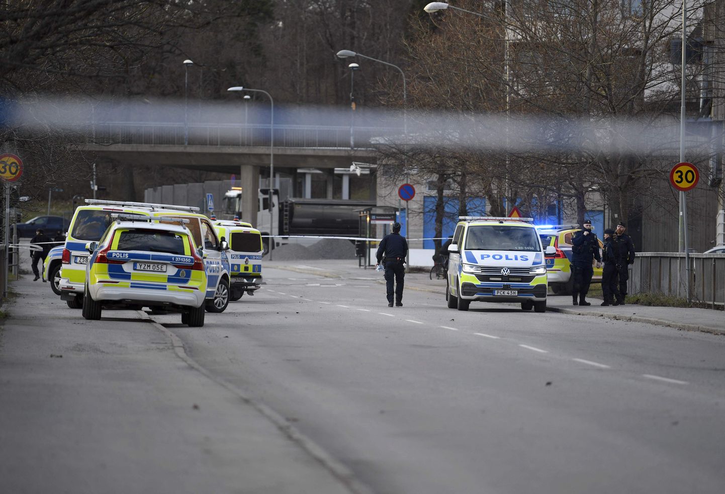 Politseinikud sündmuskohal Stockholmis.