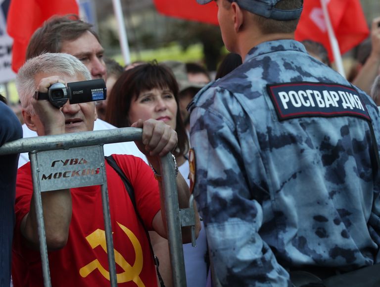 Pensionireformi vastased meeleavaldused Moskvas. 